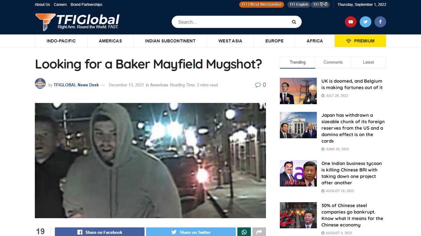 Looking for a Baker Mayfield Mugshot? - TFIGlobal